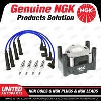 NGK Spark Plugs Coils Leads Kit for Audi A3 8L 1.6L 4Cyl 1997-1999