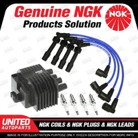 NGK Spark Plugs Coils Leads Kit for Holden Astra TR 1.6L 4Cyl 1996-1998