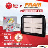 NGK Laser Iridium Spark Plugs & Fram Air Filter for Ford Falcon FG Territory SZ