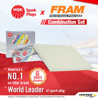 NGK Laser Iridium Spark Plugs & Fram Cabin Air Filter for Kia Carnival YP 3.3L