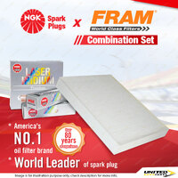 NGK Spark Plugs & Fram Cabin Air Filter for Ford Falcon Fairlane BF Territory SZ