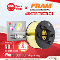 NGK Laser Platinum Spark Plugs & Fram Air Filter for BMW 316Ti 318i 318Ti E46