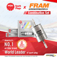 NGK Laser Platinum Spark Plugs & Fram Fuel Filter for Holden Vectra JSII 2.6L