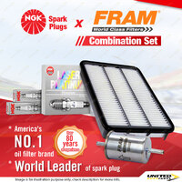 NGK Platinum Spark Plugs & Fram Filter Service Kit for Holden Rodeo TF Frontera