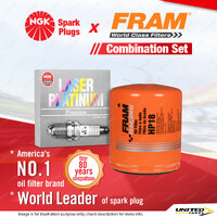 NGK Laser Platinum Spark Plugs & Fram Racing Oil Filter for Dodge Avenger JS