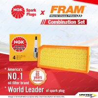 NGK Standard Spark Plugs & Fram Air Filter for Audi A3 8P 2.0L BLY 4Cyl 04-05