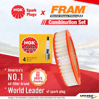 NGK Standard Spark Plugs & Fram Air Filter for Ford Courier PC 2.6L 4G54 4Cyl