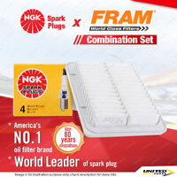 NGK Standard Spark Plugs & Fram Air Filter for Toyota Yaris NCP90R 1.3L 2NZ-FE