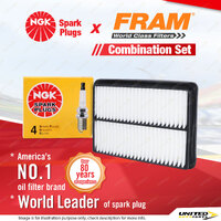 NGK Standard Spark Plugs & Fram Air Filter for Daewoo Nubira J100 1.6L A16DMS