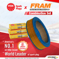 NGK Standard Spark Plugs & Fram Air Filter for Daihatsu Charade G11 1.0L CB