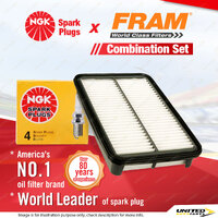 NGK Standard Spark Plugs & Fram Air Filter for Holden Nova LG 1.6 1.8L 4AFE 7AFE