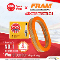 NGK Standard Spark Plugs & Fram Air Filter for Mazda 323 BD 1.3L 1.5L E3 E5