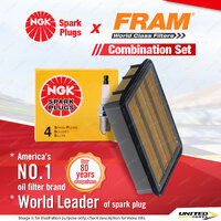 NGK Standard Spark Plugs & Fram Air Filter for Mitsubishi Nimbus UG 2.4L 4G64B