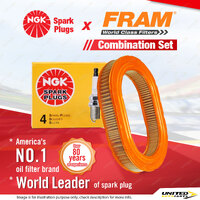 NGK Standard Spark Plugs & Fram Air Filter for Mitsubishi Cordia AB AC 1.8L 4G37