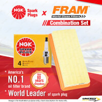 NGK Standard Spark Plugs & Fram Air Filter for Hyundai Getz TB 1.3 1.4 1.5 1.6L