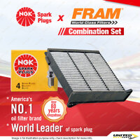 NGK Standard Spark Plugs & Fram Cabin Air Filter for Mitsubishi Lancer CH 2.0L