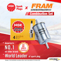 NGK Standard Spark Plugs & Fram Fuel Filter for Great Wall SA220 2.2L 91QE 4Cyl