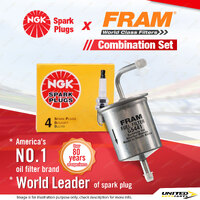 NGK Standard Spark Plugs & Fram Fuel Filter for Ford Telstar AX AY 2.0L FS 4Cyl