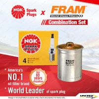 NGK Standard Spark Plugs & Fram Fuel Filter for Volvo 240 2.1L 2.3L B21A B23E