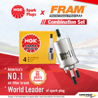 NGK Standard Spark Plugs & Fram Fuel Filter for Volkswagen Caddy 2K Golf MKV