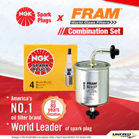 NGK Standard Spark Plugs & Fram Fuel Filter for Nissan Bluebird U13 Pulsar N15