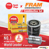 NGK Standard Spark Plugs & Fram Filter Service Kit for Nissan Patrol MQ 2.8L L28