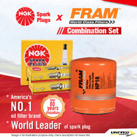 NGK Standard Spark Plugs & Fram Racing Oil Filter for Chrysler Sebring JS 2.7L