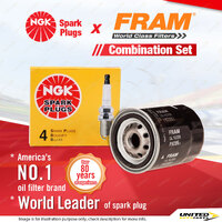 NGK Standard Spark Plugs & Fram Oil Filter for Holden Drover QB 1.3L G13A 4Cyl