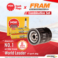 NGK Standard Spark Plugs & Fram Oil Filter for Suzuki Vitara SV620 2.0L H20A