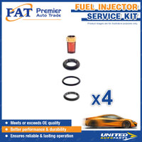 4 x PAT Fuel Injector Service Kits for Holden Astra 1.8L Z18XE X18XE1 I4 16V