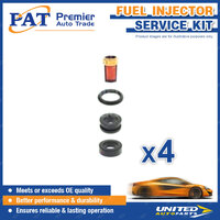 4 x PAT Fuel Injector Service Kits for Holden Rodeo 2.6L 4ZE1 I4 8V Utility