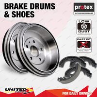 Rear Protex Brake Drums + Brake Shoes for BMW 318i E30 1982 - 1992