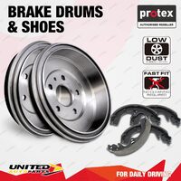 Rear Protex Brake Drums + Shoes for Volkswagen Amarok TDI400 TDI420 2.0L