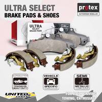 Front Rear Ultra Select Disc Brake Pads + Brake Shoes for Ford F350 4WD DRW SRW