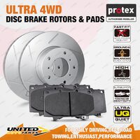 Front Slotted Ultra 4WD Disc Brake Rotors + Pads for Chrysler Sebring 2.4L 2.7L