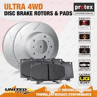 Front Ultra 4WD Disc Brake Rotors + Pads for Mazda B2500 B2600 B4000 Bravo BT-50