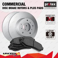 Front Commercial Brake Rotors + Plus Pads for Mitsubishi Fuso Canter FB511 2.8L