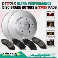 Front Protex Ultra Perf Brake Rotors + TRW Pads for BMW X5 xDrive M50d E70 F15