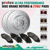 Rear Ultra Perf Disc Brake Rotors + TRW Pads for Mercedes Benz C63 SL63 AMG