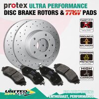 Front Protex Brake Rotors + TRW Pads for Mercedes Benz E200 E280 E350 E500 SL500