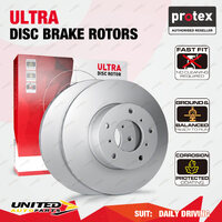 Pair Front Protex Disc Brake Rotors for Alfa Romeo Alfetta 2.0L Giulietta 2000