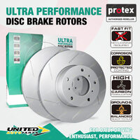 Pair Rear Protex Slotted Disc Brake Rotors for Ford Territory SX SY SZ 2.7 4.0