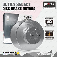 Pair Front Protex Vented Disc Brake Rotors for Chery J3 M1X 1.6L 11 - on