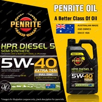 Penrite HPR Diesel 5 5W-40 Engine Oil 5L for Toyota Land Cruiser Prado Rav4