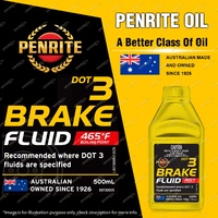 Penrite Dot 3 Brake Fluid 500ml for ISUZU Include UTE 4WD NKR NPR NPS NQR TLD