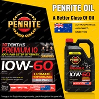 Penrite 10 Tenths Premium 10W-60 100% PAO & ESTER Engine Oil Premium Quality 5L