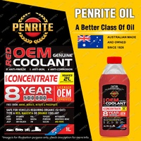 Penrite Red OEM Coolant Concentrate provides extended long-term protection 1L