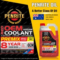 Penrite Red OEM Coolant Premix Engine Coolant for cooling systems 5L