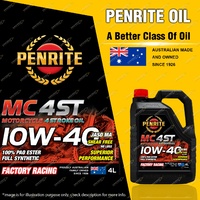 Penrite MC-4ST 10W-40 100% PAO & ESTER Motorcycle Engine Oil Premium 4L