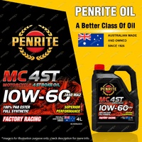 Penrite MC-4ST 10W-60 100% PAO & ESTER Motorcycle Engine Oil Premium 4L